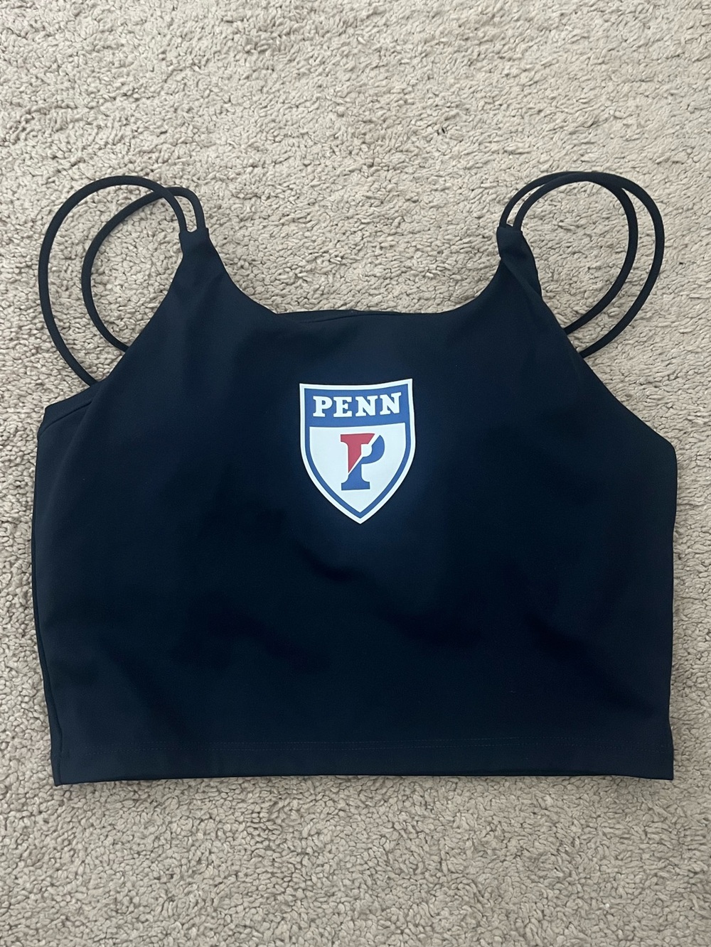 KadyLuxe UPenn Quakers Longline Sports Bra Cami Navy Women’s Small